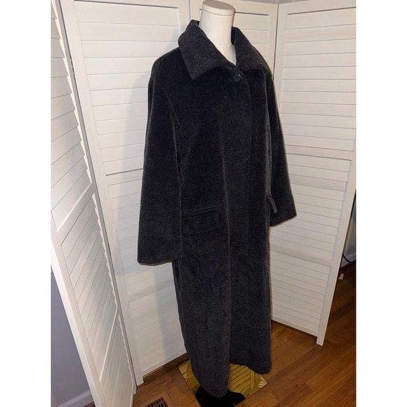 Steilmann Saks Fifth Avenue Wool Mohair Blend Long Coat Size 10 Charcoal Gray - Picture 3 of 7